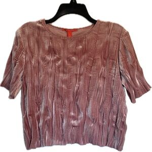 Chelsea & Violet Textured Velvet Mauve Short Sleeve Top